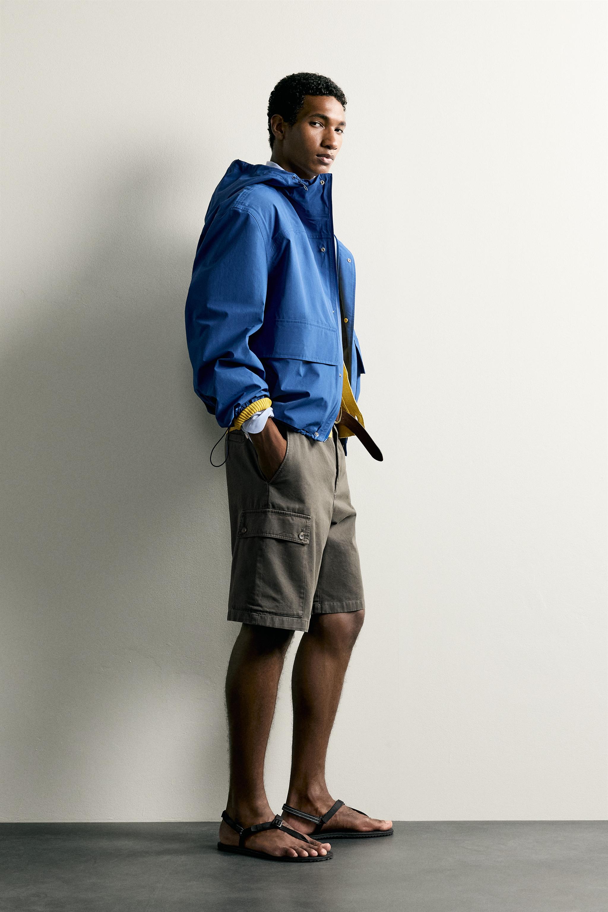 RELAXED FIT HOODED TECHNICAL JACKET
